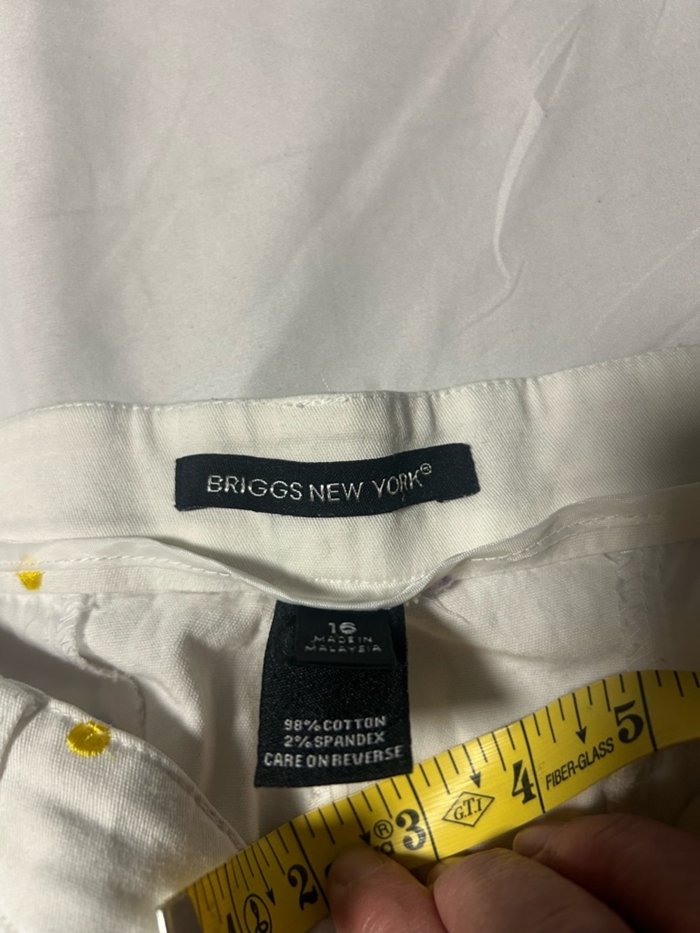 Briggs New York Womens Capri Pants White Embroidered Polka Dots Size 16 - Picture 11 of 13